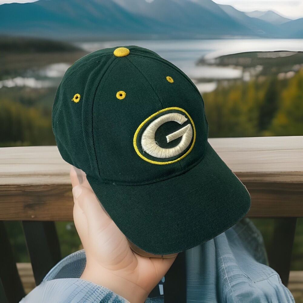 Vintage Green Bay Packers Logo Athletic Plain Logo‎ Wool Blend Snapback Hat READ